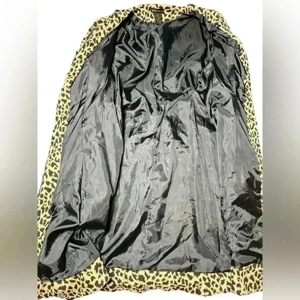 Grace Dane Lewis Leopard Print Flared Dress Coat – Size 4 - Picture 7 of 11
